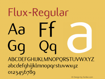 ☞Flux Regular Version 1.100;com.myfonts.easy.t26.flux.regular.wfkit2.version.32t6图片样张