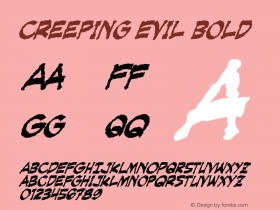 Creeping Evil Bold Macromedia Fontographer 4.1 3/15/02图片样张