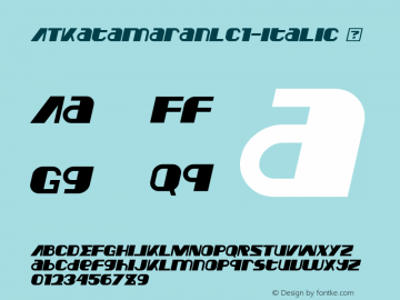 ☞AT Katamaran LC1 Italic Version 1.00 September 3, 2013, initial release;com.myfonts.easy.architaraz.at-katamaran.lc1-italic.wfkit2.version.43FF图片样张