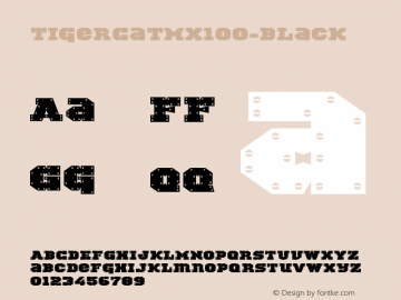 ☞TigerCat MX 100 Black Version 001.000; ttfautohint (v1.5);com.myfonts.easy.activesphere.tigercat.mx-100.wfkit2.version.4h81图片样张