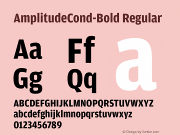AmplitudeCond-Bold Regular Version 1.0 Font Sample