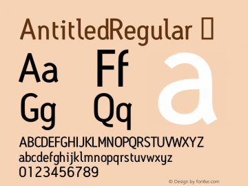 ☞AntitledRegular Macromedia Fontographer 4.1.4 11/5/01;com.myfonts.t26.antitled.regular.wfkit2.EHP图片样张