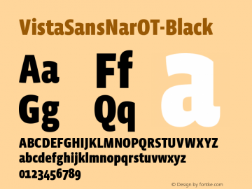 ☞VistaSansNarOT-Black Version 1.000;PS 001.000;hotconv 1.0.50;makeotf.lib2.0.16970; ttfautohint (v1.5);com.myfonts.easy.emigre.vista-sans-narrow-ot.black.wfkit2.version.32TG图片样张