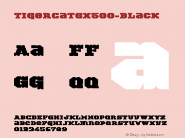 ☞TigerCat GX 500 Black Version 001.000;com.myfonts.easy.activesphere.tigercat.gx-500.wfkit2.version.4h9L图片样张