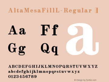 ☞Alta Mesa Fill L Regular Version 1.000; ttfautohint (v1.5);com.myfonts.easy.fontmesa.alta-mesa.fill-l-regular.wfkit2.version.4LN7图片样张