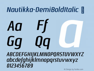 ☞Nautikka DemiBold Italic Version 1.001;PS 001.001;hotconv 1.0.88;makeotf.lib2.5.64775; ttfautohint (v1.5);com.myfonts.easy.sea-types.nautikka.demibold-italic.wfkit2.version.4GLZ图片样张