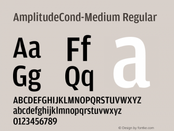 AmplitudeCond-Medium Regular Version 1.0 Font Sample