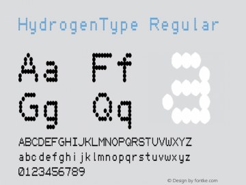 HydrogenType Regular Version 1.0 Font Sample