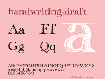 ☞handwriting-draft Version 2.00 October 24, 2016; ttfautohint (v0.95) -d;com.myfonts.easy.fontscafe.handwriting-draft.regular.wfkit2.version.4EMW图片样张