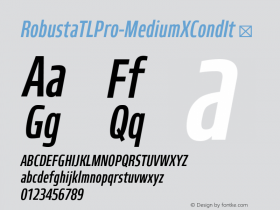 ☞RobustaTLPro-MediumXCondIt Version 2.00; 2014;com.myfonts.easy.tilde.robusta-pro.xcond-medium-italic.wfkit2.version.4kBw图片样张