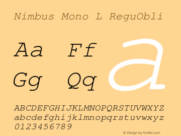 Nimbus Mono L ReguObli Version 1.06 Font Sample
