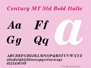 Century MT Std Bold Italic Version 1.000;PS 001.000;hotconv 1.0.38图片样张