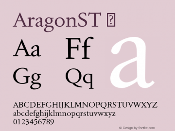 ☞AragonST Version 2.001;com.myfonts.easy.canadatype.aragon-st.regular.wfkit2.version.44bP图片样张