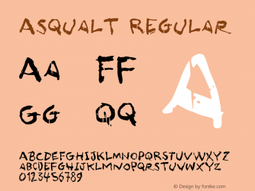 Asqualt Regular 1, 2005 Font Sample
