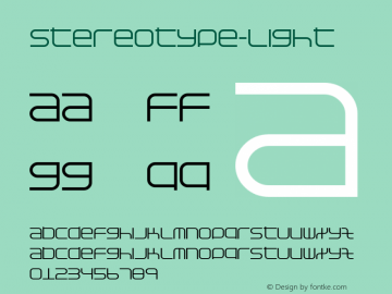 ☞Stereotype Light Version 1.000;PS 001.000;hotconv 1.0.38;com.myfonts.easy.studiocharlie.stereotype.light.wfkit2.version.2wqj图片样张