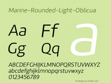 ☞Marine-Rounded-Light-Oblicua Regular Version 001.001;com.myfonts.easy.tipotype.marine-rounded.light-oblicua.wfkit2.version.4LXg图片样张