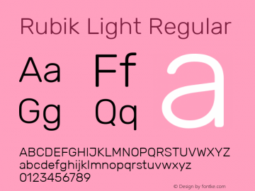 Rubik Light Regular Version 1.002 Font Sample