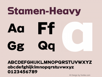 ☞Stamen Heavy Version 001.000; ttfautohint (v1.5);com.myfonts.easy.wordshape.stamen.heavy.wfkit2.version.4z5c图片样张