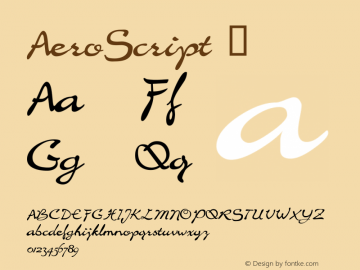 ☞AeroScript Macromedia Fontographer 4.1.5 11/27/02;com.myfonts.bergsland.aeroscript.aero-script.wfkit2.MVQ图片样张
