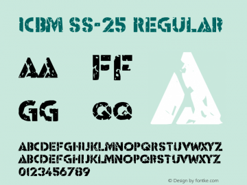 ICBM SS-25 Regular Version 1.0 Font Sample