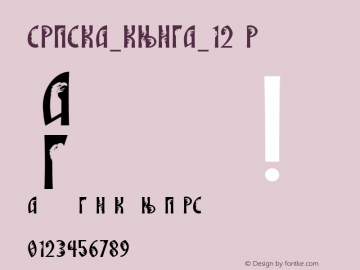 SRPSKA_KNIGA_12 Regular Version 1.00 2005 initial release图片样张