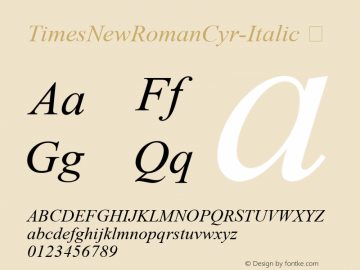 ☞Times New Roman Cyr Italic Version 2.90;com.myfonts.easy.mti.times-new-roman.cyrillic-inclined.wfkit2.version.3Mkm图片样张