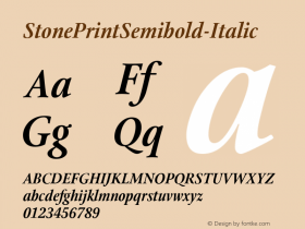 ☞StonePrintSemibold-Italic 001.000;com.myfonts.easy.stone.stone-print.semibold-italic.wfkit2.version.43pP图片样张