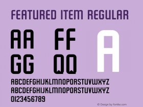 Featured Item Regular Version 001.000 Font Sample