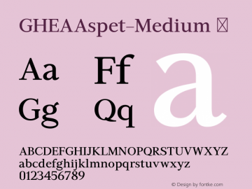 ☞GHEAAspet-Medium Version 1.000;com.myfonts.armtype.ghea-aspet.medium.wfkit2.3BLr图片样张