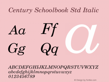 Century Schoolbook Std Italic Version 1.000;PS 001.000;hotconv 1.0.38图片样张