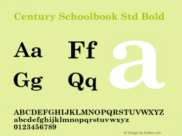 Century Schoolbook Std Bold Version 1.000;PS 001.000;hotconv 1.0.38图片样张