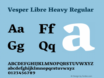 Vesper Libre Heavy Regular Version 1.058 Font Sample