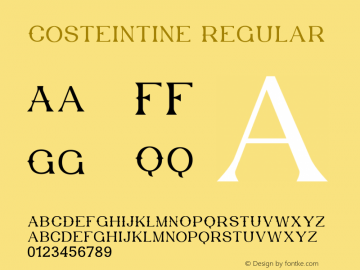 Costeintine Version 1.00;March 2, 2021;FontCreator 11.5.0.2430 64-bit图片样张