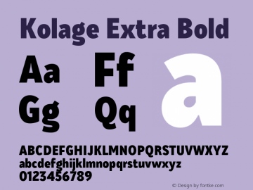 Kolage Extra Bold Version 1.000;hotconv 1.0.109;makeotfexe 2.5.65596图片样张