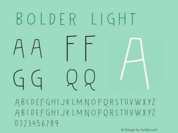 BOLDER-Light Version 1.000;PS 001.001;hotconv 1.0.56图片样张