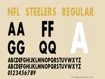 NFL Steelers Regular Macromedia Fontographer 4.1 1/20/05 Font Sample