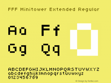 FFF Minitower Extended Regular Version 1.000 2005 initial release Font Sample