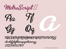 ☞MetroScript 1.000; ttfautohint (v0.95) -d;com.myfonts.easy.alphabetsoup.metroscript.regular.wfkit2.version.32hF图片样张