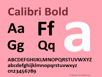 Calibri Bold Version 0.90 Font Sample