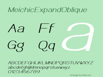 ☞Meichic Expand Oblique Version 2.000 2003;com.myfonts.typotheticals.meichic.expand-oblique.wfkit2.2crQ图片样张