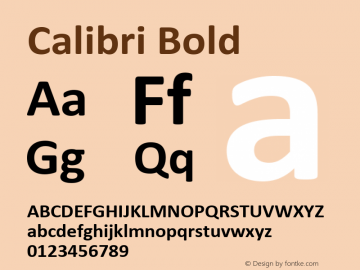 Calibri Bold Version 5.86图片样张