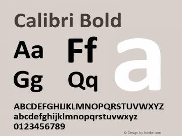 Calibri Bold Version 6.00 Font Sample