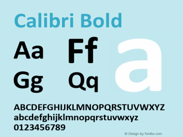 Calibri Bold Version 6.11 Font Sample