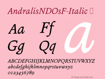 ☞Andralis ND OsF Italic Version 1.11;com.myfonts.easy.neufville.andralis-nd.osf-italic.wfkit2.version.2XQF图片样张