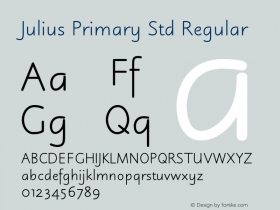 Julius Primary Std Regular Version 1.000;PS 001.000;hotconv 1.0.38 Font Sample