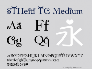 STHeiti TC Medium 6.1d10e1 Font Sample