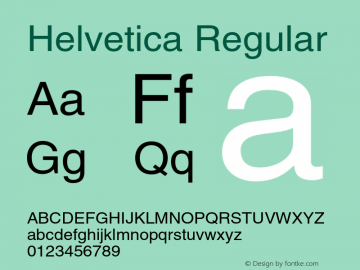 Helvetica Regular OTF 1.0;PS 001.006;Core 116;AOCW 1.0 161 Font Sample