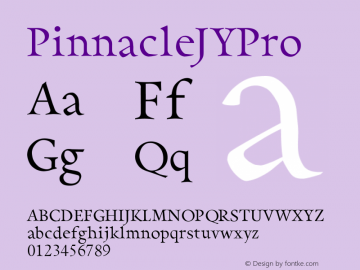 ☞PinnacleJYPro Version 2.400;com.myfonts.easy.jya.pinnacle-jy-pro.regular.wfkit2.version.3BvB图片样张