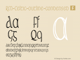 ☞RM Celtic outline condensed Regular Version 1.0;com.myfonts.easy.ray-meadows.rm-celtic.outline-cond.wfkit2.version.4csg图片样张