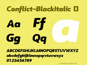 ☞Conflict-BlackItalic Version 1.000; ttfautohint (v1.5);com.myfonts.easy.typomancer.conflict.black-italic.wfkit2.version.4BZF图片样张